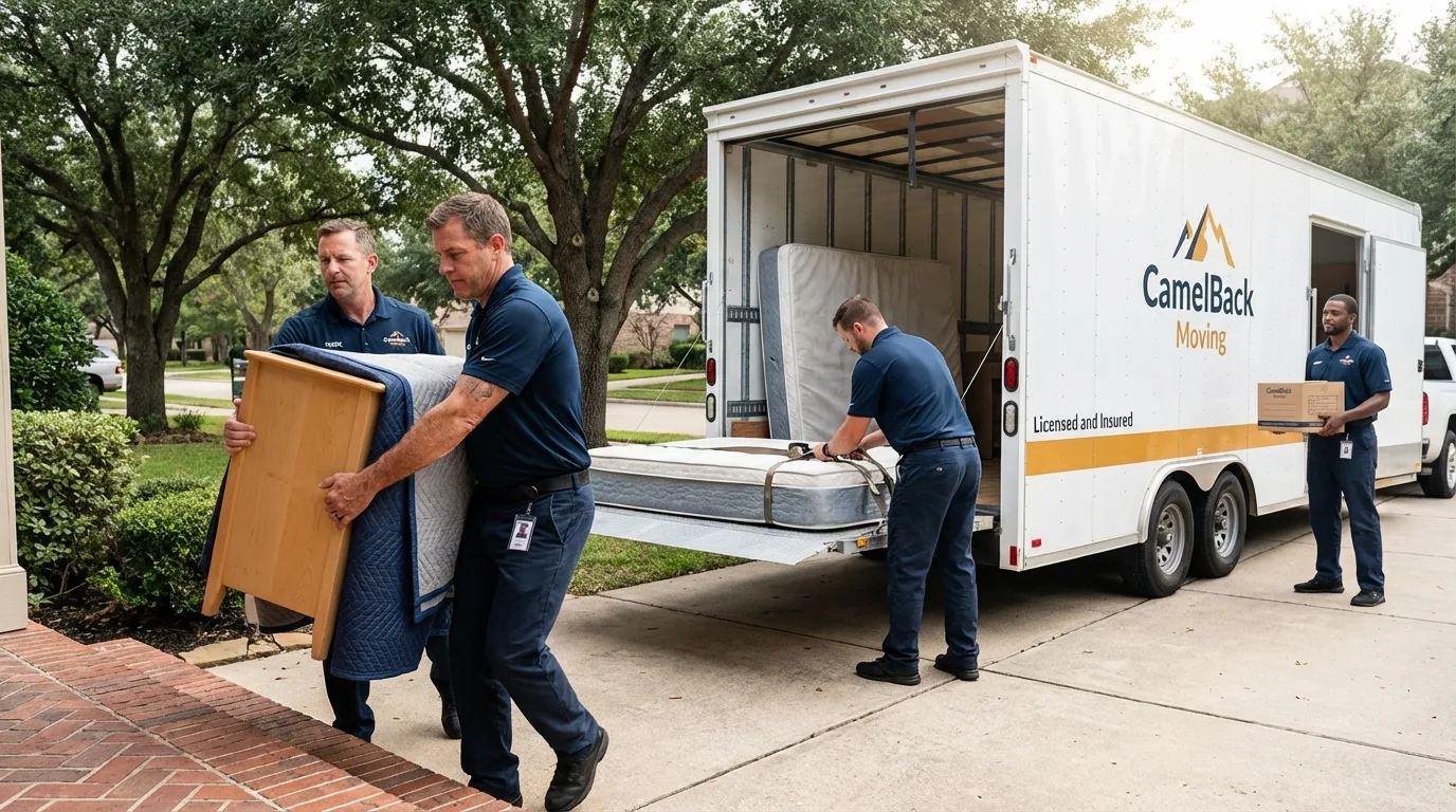 Crew loading residential truck for cross-state move from Taneytown, MD