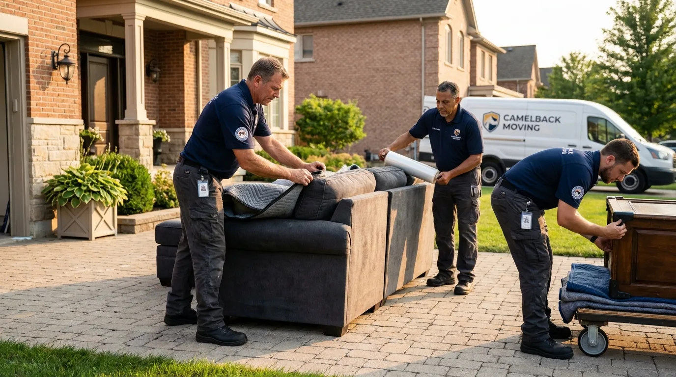 Large estate moving crew wrapping furniture in Taneytown, MD